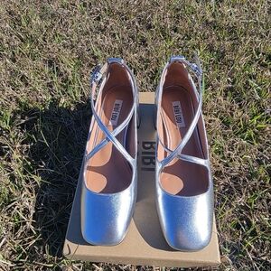 BIBI LOU Silver Strappy Heels